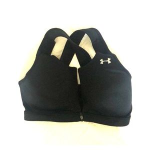 Under armour sport bra black zip up